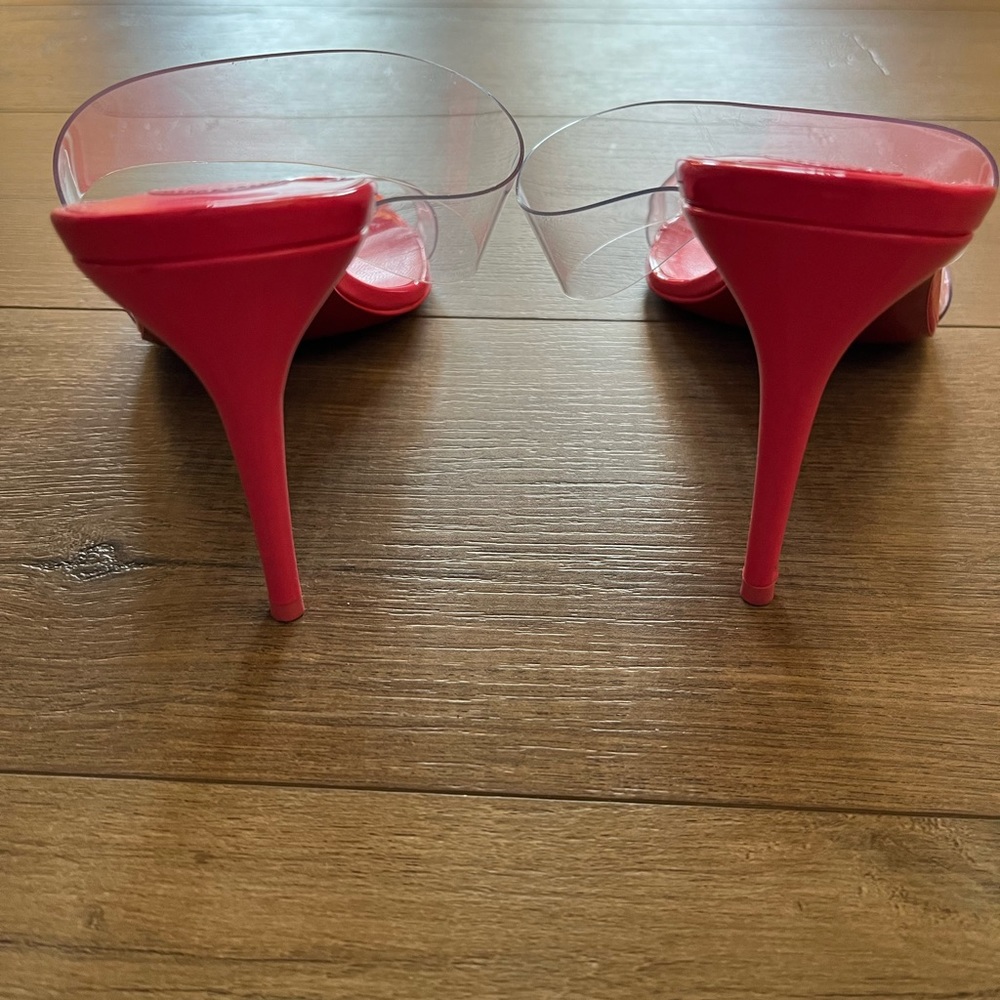 Christian Louboutin Just Nothing 85 PVC & Leather Mules - Picture 5 of 9